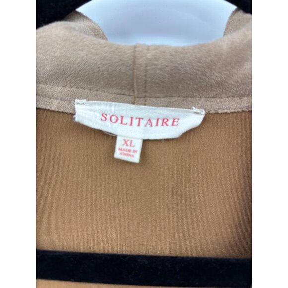 Solitaire Faux Suede Jacket Open Front Cardigan XL Tan - Picture 5 of 5